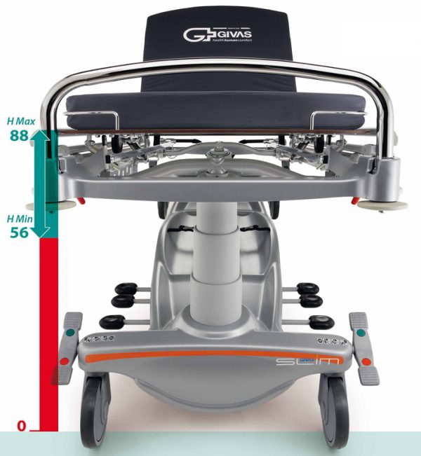 Givas Srl SLIM STRETCHER, 2 SECTIONS, HYDRAULIC HEIGHT ADJUSTMENT ON COLUME - Image 9